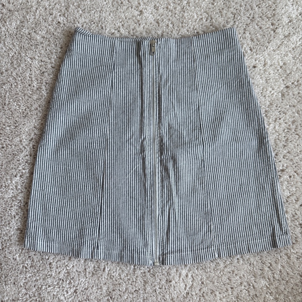 Brandy Melville Made In Italy Zip Up Striped Skirt